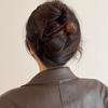Horquilla con clip de un solo carácter, trenzada, con hebilla de rana, sencilla y elegante, horquilla con perla de alta calidad, pinza para el pelo en la parte posterior de la cabeza, accesorio para la cabeza