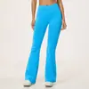 Pantalones acampanados sin costuras transfronterizos de cintura alta, diseñados para realzar las caderas, con alta elasticidad, transpirabilidad y una pierna ligeramente acampanada, adecuados para correr al aire libre, fitness y yoga - modelo 5112