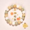 Pulseira de Sementes de Bodhi Jade Branco Gradiente Cinza para Mulheres, Contas Macias e Suaves de Raiz de Bodhi para Homens Segurarem na Mão