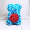 Flor Artificial Eterna de PE 25cm Oso Rosa Regalo para el Festival Qixi Oso de Espuma Ramo de Flores para Festival de Cumpleaños