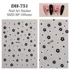 Pegatinas para Uñas Pequeñas Flores Pintadas a Mano en Blanco y Negro Planas de Gama Alta Pequeñas Flores Fragantes Pegatinas para Uñas Joyería Estilo Dh