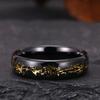 Anillo de acero de tungsteno de 6 mm con incrustaciones de alambre de oro y plata, moda nueva, fabricantes transfronterizos europeos y americanos en stock, venta al por mayor