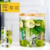 Cubo de Coca-Cola, Cubo para Bebidas de Jugo, Buffet, Cubo para Té de Frutas, Cubo para Vino, Cubo de Vidrio de Gran Capacidad, Tetera para Agua Fría con Grifo