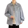 Camisa de Moda Tendencia Otoño para Hombre Estampado de Personalidad Estilo Coreano Casual Delgada Holgada Cómoda para Hombres Adolescentes