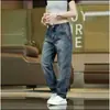 Nuevos Jeans Azules Retro Tendencia Versátil No Elásticos Sueltos de Mezclilla para Hombre