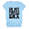 En mi era de los cuarenta Amazon eBay sitio independiente camiseta casual y cómoda de cuello redondo de manga corta para mujer para comercio exterior