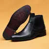 Sapatos Masculinos de Cano Alto em Couro Italiano, Botas Masculinas de Couro Genuíno, Botas Tendência Britânicas Casuais, Botas de Couro Bico Fino, Botas Martin Masculinas Versáteis