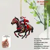 Decorações Acrílicas Planas Transfronteiriças de Carro e Cavalo Decoração de Feriado Enfeites Pendentes Árvore de Natal 2D Papai Noel Decorações Pendentes