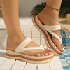 Sandalias de Cuña para Mujer 2026 Verano Nuevas Estilo Europeo y Americano Talla Grande de Moda Chanclas de Suela Gruesa Sandalias Slip-On para Mujer