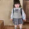 Conjunto Preppy para Niñas Timo, Ropa Infantil de Moda, Conjunto de Tres Piezas Estilo Princesa Preppy para Bebé para Primavera y Otoño