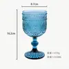 Copa de Vino de Vidrio de Color en Relieve, Vaso para Jugos, Copa de Vino, Copa de Cáliz, Copa de Vino Engrosada, Copa de Champaña, Lujo Ligero Retro