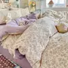 Conjunto de Roupa de Cama Respirável de Algodão Classe A para Maternidade e Bebê, Conjunto de Quatro Peças, Lençol e Capa de Edredom de Gaze de Algodão Puro de Camada Dupla, Macio como Nuvem, Conjunto de Três ou Quatro Peças para Dormitório