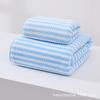Toalla de baño lisa, bordada, con diseño de espiga de trigo, piña y rayas, absorbente, de secado rápido, de forro polar coral.