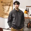 Comercio Electrónico Transfronterizo del Sudeste Asiático Otoño/Invierno Sudadera con Capucha Estampado Retro Americano Cuello Solapa Chaqueta Deportiva Holgada para Hombre Cuello POLO