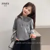 Camiseta YOJIA para Niñas 2026 Otoño Nueva Sudadera con Capucha Casual de Manga Larga Top Casual Infantil para Niños Mayores