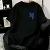 Excedente de Pedidos Internacionais~ Etiqueta Cortada Desenho Camiseta Lisa Manga Curta 100% Unissex Estilo Coreano Solta Base Branca Camisa Tendência