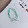 Exquisita pulsera de cuentas con forma de mariposa y flor con grietas de hielo, color rojo, ideal para estudiantes y novias. Joyería al por mayor.