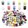 Novo atacado cor esmaltada cor banhada cerâmica quadrado conta pulseira chaveiro conta DIY acessórios de joias artesanais