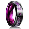 Anillo de Acero Inoxidable de Alta Gama Sencillo con Patrón de Dragón Bicolor de Venta Caliente Transfronteriza con Diamantes, Fabricantes Populares Europeos y Americanos Venta al por Mayor a partir de una Pieza