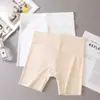 Pantalones de seguridad de seda helada para mujer, entrepierna de algodón puro, cintura alta, control de abdomen, sin costuras, realzadores de glúteos, leggings de fondo plano para niñas