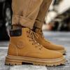 Botas Martin Botas Masculinas Outono Novo Cano Alto Botas de Trabalho Estilo Britânico Botas Curtas Estilo Coreano All-match Botas de Fundo Grosso Sapatos da Moda