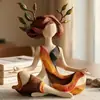 Artesanato de resina criativo transfronteiriço estátua de figura de menina de ioga ornamento de decoração de mesa para sala de estar em casa