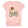 Amazon eBay site independente casual e confortável feminina assustador lua teia de aranha fantasma gola redonda manga curta camiseta
