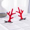 Horquilla de asta navideña Accesorios para el cabello navideños Lindo clip para niños en línea Rojo Dibujo animado Alce Horquilla Accesorios para el cabello Venta al por mayor para mujeres