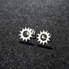 Pendientes mini de acero inoxidable para otoño e invierno, sencillos, a la moda, con diseño de sol pequeño y combinable, chapados en oro de 18 quilates.