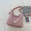 Bolsa de ombro listrada leve e moderna estilo coreano ins para mulheres, bolsa transversal simples e versátil de grande capacidade, bolsa tote feminina para o dia a dia