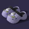 Dopamina Flower Cave Sapatos Femininos Outer Wear Sola grossa Altura-aumento Tipo Merda Antiderrapante 2024 Novo Estilo Sandálias de Praia e Chinelos