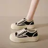 Zapatos Casuales de Lona para Mujer, Suela Gruesa, Pequeños, Nuevos 2025 Versátiles para Estudiante, Zapatillas de Punta Ancha, Zapatos Blancos de Suela Suave