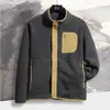 Chamarra unisex de polar en morado, gris oscuro, blanco roto, verde militar, negro y azul marino para invierno y primavera