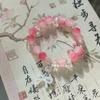 Pulsera china con cuentas y lazo de melocotón Manye, diseño Ins, dulce pulsera, regalo para estudiantes, mejor amiga, mano para niña