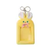 Porta-Cartão de Pelúcia Animal de Desenho Animado Cartão de Refeição de Estudante Armazenamento de Cartão de Foto de Ídolo Capa Protetora Pingente de Exibição para Mochila