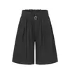 Shorts de Traje de Color Sólido Holgados de Pierna Ancha para Hombre, Estilo Veraniego Tendencia Streetwear Japonés Versátil Casual a la Rodilla