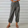 2026 Nuevos Pantalones de Mujer Cortos de Pierna Ancha de Algodón y Lino con Botones de Cintura Alta Holgados Estilo Europeo y Americano Amazon Wish