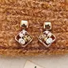 Pendientes Cuadrados de Circonita de Alta Gama, Lujo Ligero, Versátiles, Modernos, Joyería de Diseño de Nicho