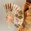 Nuevo Abanico Plegable de Encaje Negro Estilo Chino Jk Lolita Hanfu Cheongsam Abanico Borla Retro Estilo Antiguo Accesorio para Fotos