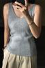 Primavera lã Camisole malha esportes cor sólida fino V-Neck branco Camisole