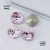 Nuevo K9 Flor de Cerezo Centelleante Polvo Rosa Forma de Fondo Puntiagudo Cristal de Diamante para Uñas Decoración de Uñas con Diamante de Corazón Oscilante
