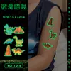 Montaña de Dinosaurios Tatuaje Luminoso de Color Pegatina Dibujo Animado Lindo Diversión Infantil Maquillaje para Brazos de Hombres y Mujeres Impermeable y a Prueba de Sudor Larga Duración