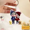 Chaveiro de Personagem de Desenho Animado 2D Plano Temu, Shein, Amazon Pingente Criativo com Design de Natal