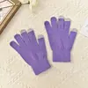 Luvas de Tricô de Cor Sólida de Inverno Fábrica Atacado Luvas Quentes à Prova de Vento e Frio ao Ar Livre Design Simples Luvas de Dedo
