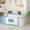Mostrador de Barra Curvo Moderno Simple con Esquinas Semicirculares, Mostrador de Recepción, Recepción de Empresa, Mostrador de Caja de Tienda, Mostrador de Consulta de Esquina
