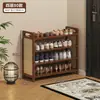 Gabinete de Zapatos Sencillo para Puerta de Entrada, Uso en Habitación de Alquiler de Dormitorio, Zapatero Multicapa Tejido de Ratán Retro, Artefacto de Almacenamiento de Zapatos para la Entrada
