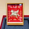 Ouro Puro 999 Deus da Riqueza Atrai Riqueza e Tesouro Conjunto de Presente para Negócios da Empresa Enfeites Criativos para Casa e Mesa de Trabalho Enfeites de Ouro