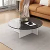 Mesa de centro para sala de estar, diseño cuadrado de vidrio templado y madera maciza, estilo moderno y minimalista, resistente a los arañazos, adecuada para apartamentos pequeños, y con un toque de lujo