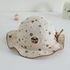 Gorro para bebé cereza dulce protección solar princesa hija primavera y verano protección solar 1-2 años niña pequeña visera sombrero de pescador tipo cubo