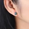 S925 Prata incrustada Jade natural A Goods Blue Water Jade Simple All-Match Atmospheric Ear Holes Brincos femininos Brincos